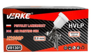 ПИСТОЛЕТ ДЛЯ ПОКРАСКИ HVLP, НАСАДКА 0,8мм, БАК 125МЛ