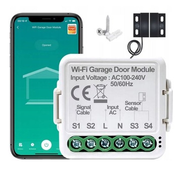 Moduł Sterownik do bramy garażowej Przekaźnik Wi-Fi TUYA + CZUJNIKI