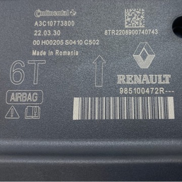 Модуль подушки безопасности Dacia Jogger 985100472R