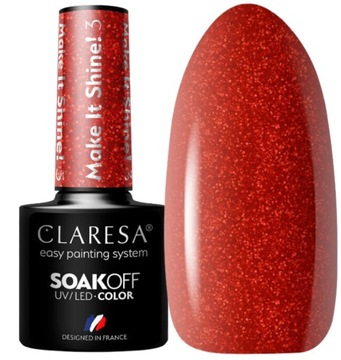 LAKIER HYBRYDOWY MAKE IT SHINE CZERWONY CLARESA