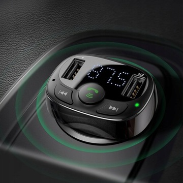 Bluetooth-передатчик Baseus FM, зарядное устройство для MP3, 2 порта USB