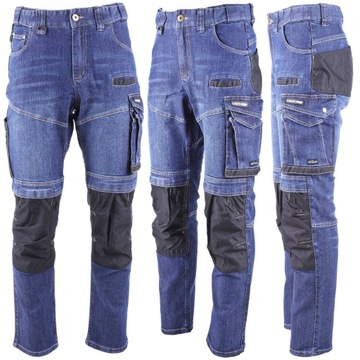 SPODNIE ROBOCZE JEANS JEANSOWE SLIM STRETCH r. 3XL