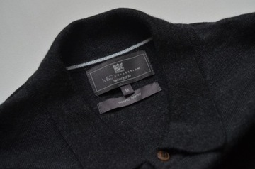 Sweter męski bluzka 50% wełna 50% syntetyk wełniany M&S kołnierzyk polo M