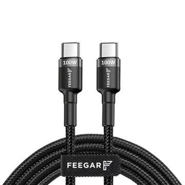 Feegar USB-C Type-C 100 Вт PD Кабель быстрой зарядки 3.0