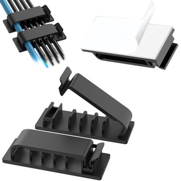 ORGANIZER UCHWYT MASKOWNICA KLIPS SAMOPRZYLEPNY do 5 KABLI PRZEWODÓW