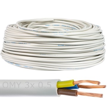 Kabel przewód mieszkaniowy OMY 3x0,5mm linka 100m