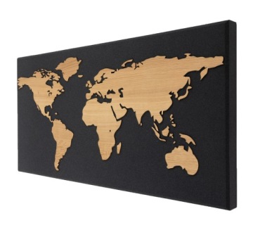 Dekorativní akustická obrazovka absorbující 50 x 100 cm, 5 cm, panel, Mapa Světa