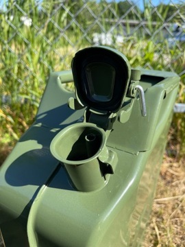 Канистра, емкость: 20 л, металл, нержавеющая сталь, зеленая, аппликация