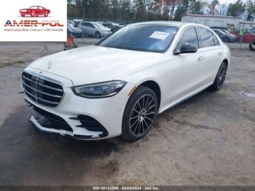 Mercedes Klasa S W223/V223 2021 Mercedes-Benz Klasa S 2021r, 4Matic, 4.0L, S 580 4.0 Benzyna 497KM