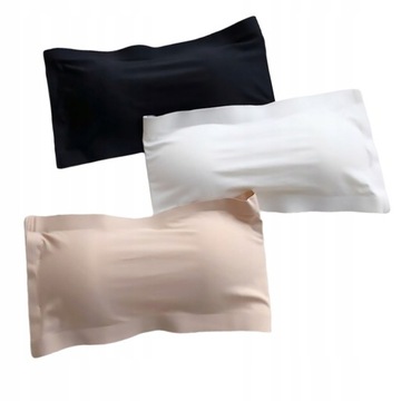 3szt Tube Ice Silk Beztroski bez ramiączek z