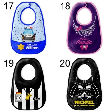 Нагрудник с напечатанным именем в подарок