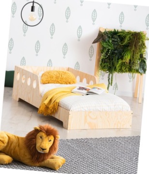 DREWNIANE ŁÓŻKO SKANDYNAWSKIE MŁODZIEŻOWE + STELAŻ