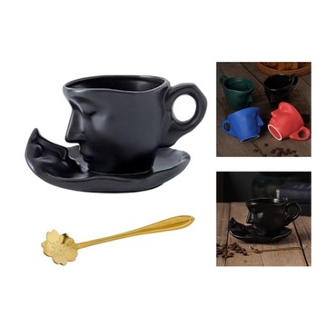 3D Ludzka Twarz Całowanie Kubek Tabeli Sztuka Filiżanka Herbaty I