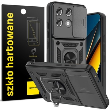 ETUI PANCERNE DO POCO X6 PRO 5G SPACECASE CAMRING OCHRONA APARATU + SZKŁO