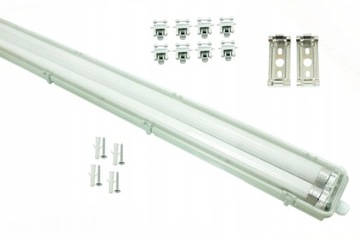 2x герметичный светильник 120см + светодиодные люминесцентные лампы