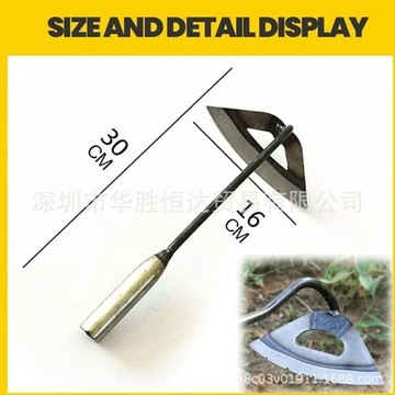 Полая ручная мотыга из полностью закаленной стали.