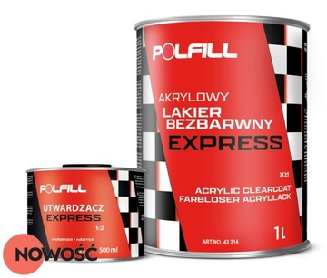 AKRYLOWY LAKIER BEZBARWNY EXPRESS 2K 2:1 POLFILL 1L + UTWARDZACZ