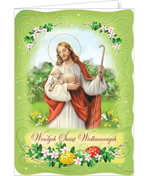 Kartka Wielkanocna Religijna z życzeniami BRWT6