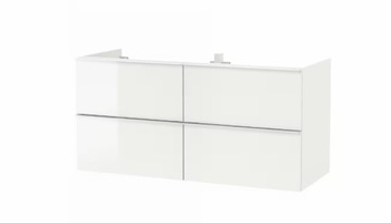 IKEA GODMORGON Szafka pod umywalkę z 4 szufladami, połysk biały, 120x47x58