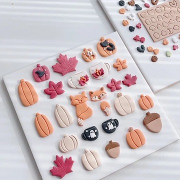 Осенний набор заклепок, резцы для полимерной глины, листья, белка, тыква, орехи, осенняя колонка
