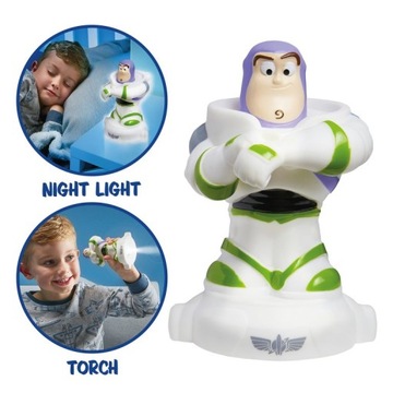 Toy Story Buzz nocna lampka i latarka biała
