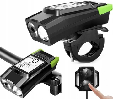 СВЕТОДИОДНАЯ ВЕЛОСИПЕДНАЯ ЛАМПА, USB, пульт дистанционного управления, звуковой сигнал, велосипедный фонарик 3-в-1.