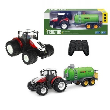 TRAKTOR ZDALNIE STEROWANY Z PRZYCZEPĄ PILOT CIĄGNIK CYSTERNA BECZKOWÓZ RC