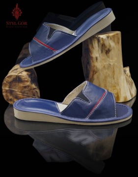 Женские кожаные тапочки Laczki Slippers Mountain Style