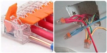 Быстроразъемный электрический разъем типа WAGO, провод, кабель, 2 клеммы