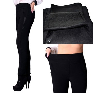ELEGANCKIE PROSTE SPODNIE MIENIĄ SIĘ POLAR WYSZCZUPLAJĄCE NA ŚWIĘTA 370B