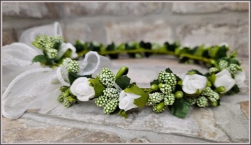 Причастный венок. Причастные венки. Зеленый венок для причастия + капельница.