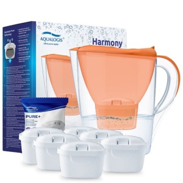 Filtrační konvice Aqualogis Harmony Oranžová, 5+1 Filtry