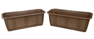 Skrzynka balkonowa Verdenia S 40 x 17 cm brązowa doniczka