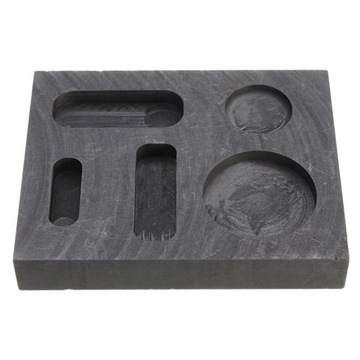 Набор золотых и серебряных графитовых слитков, пресс-форма для плавки, литья, рафинирования черного цвета