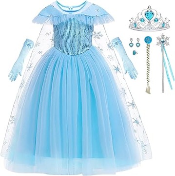 FROZEN SUKIENKA KRAINA LODU ELSA PRZEBRANIE KOSTIUM 128-134
