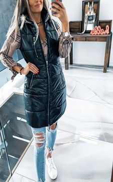 ДЛИННЫЙ СТЕГАНЫЙ ЖИЛЕТ С РУКАВАМИ 36 / 38