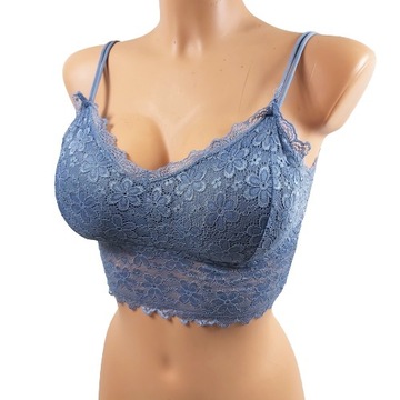 BRALET KORONKOWY BIUSTONOSZ CROP TOP Z WKŁADKAMI