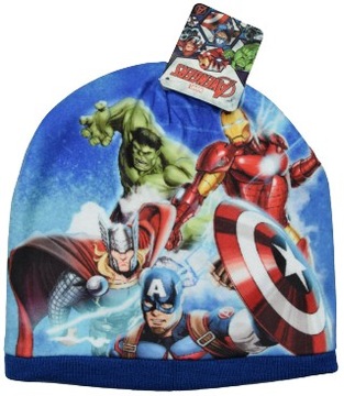 Czapka dziecięca zimowa AVENGERS Marvel Rozmiar 52 Niebieska