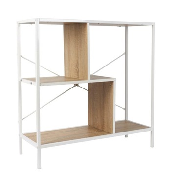 REGAŁ Rack S z płyty MDF BIAŁO-BRĄZOWY kwadratowy