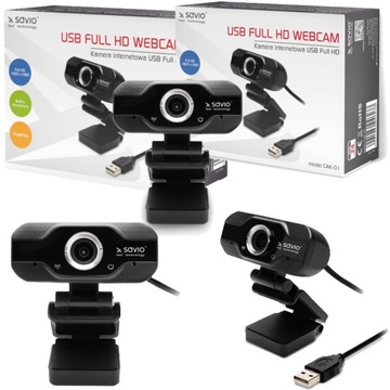 Kamera internetowa Full HD 1920 x 1080 SAVIO CAK-01 USB PC MIKROFON WEBCAM
