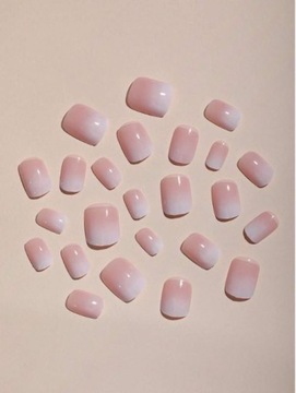 ИСКУССТВЕННЫЕ НОГТИ КВАДРАТНЫЕ КВАДРАТНЫЕ НОГТИ ОМБРЕ БЕБИ-БУМЕР САМОКЛЕЯЩИЕСЯ 24