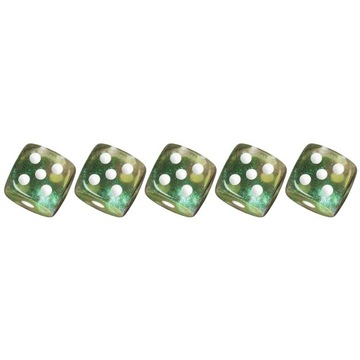 ZESTAW 5 KOSTEK K6 RPG KOŚĆ SZEŚCIOŚCIENNA MGIELNY GAJ 1,6 CM