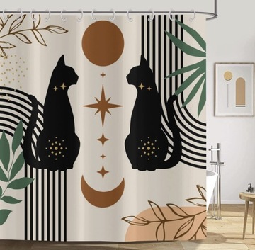 Zasłona prysznicowa abstrakcyjna styl boho 180 x 180 cm