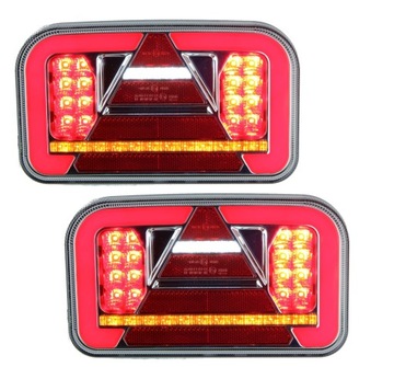 Lampy tylne ledowe LED trójkąt 5 funkcji 12-24V