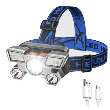 Latarka czołowa czołówka xpe high x 9 led usb