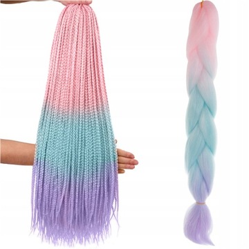Włosy Syntetyczne Dredy Warkoczyki Proste Ombre Długie na Warkocz 60cm