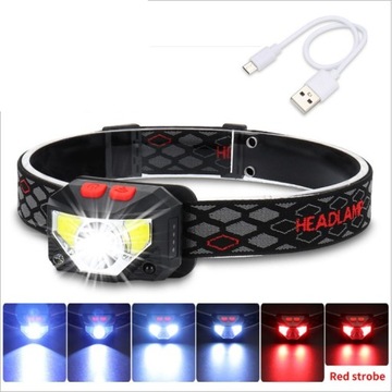 LATARKA CZOŁOWA LED CZUJNIK RUCHU USB NA RUCH XJ4303