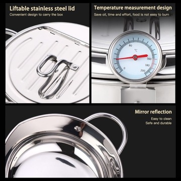 Домашняя фритюрница светло-серого цвета, 2–3 л, 20 см, Январь