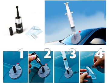 КОМПЛЕКТ ДЛЯ РЕМОНТА АВТОМОБИЛЬНЫХ СТЕКЛОВ РЕМОНТНЫЙ КЛЕЙ + IPA ИЗОПРОПАНОЛ 99%