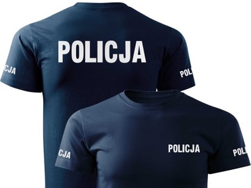 Bawełniana koszulka odblaskowa T-shirt wz. POLICJA